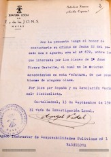 Josep Cirera Castells. Expedient 1355/1939