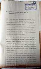 14/05/1941. El procurador d’Antoni Esteve comunica al TRRP que el Col·legi Oficial de Farmacèutics de Barcelona declara a Antoni Esteve depurat sense cap responsabilitat i lliure de sanció. 