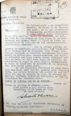 13/01/1940. Informe de la Jefatura Superior de la Policia de Barcelona
