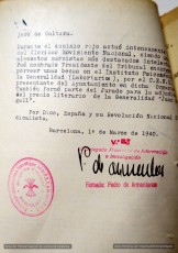 1/3/1940. Informe de la Falange Española Tradicionalista y de las J.O.N.S.