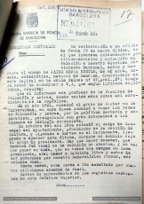  1940. Informe de la Jefatura Provincial de Policia de Barcelona